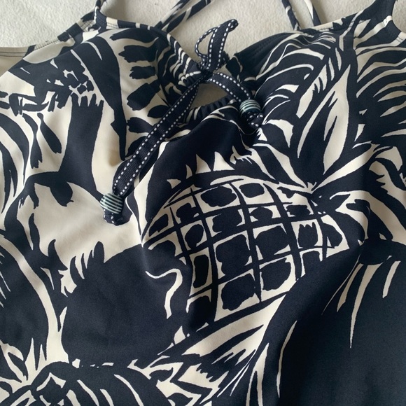 Anne Cole Womens Tropical  Coastal Palm Pineapple Printed  Tankini Top Size 16 - Picture 4 of 8